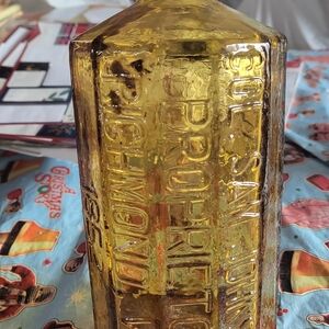 Vintage Amber Glass Bottle